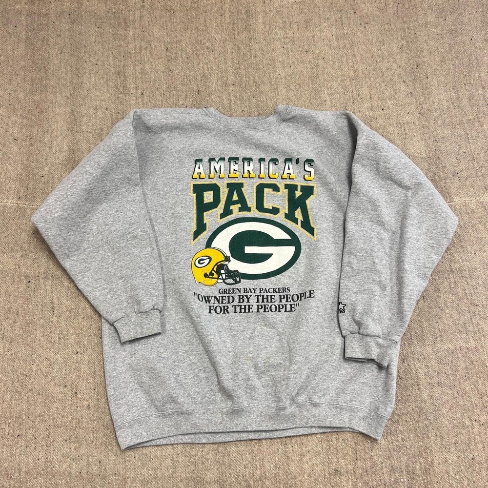 Vintage Green Bay Packers Sweatshirt Mens XL Gray 1990s Starter